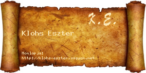 Klohs Eszter névjegykártya